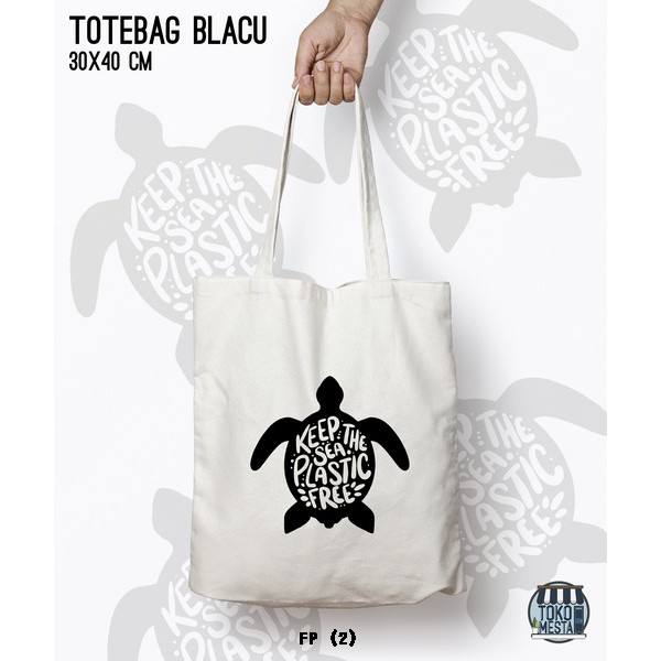 TOTE BAG BLACU 30X40 - PLASTIC FREE.01