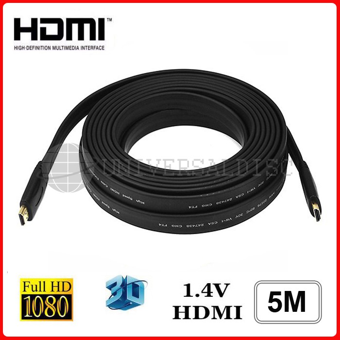 Kabel HDMI 5M Flat Male-Male Ver. 1.4