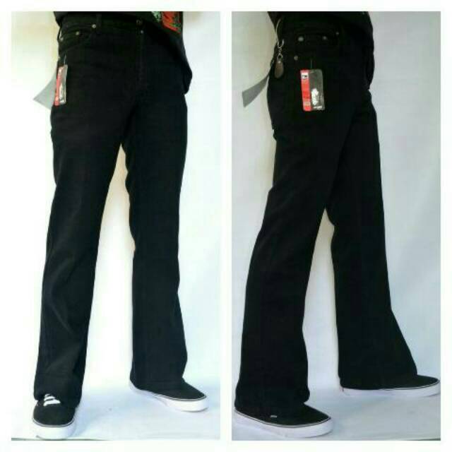 Celana Jeans Cutbray Pria / Jeans Bootcut / Jeans Hitam / Komprang VALCO