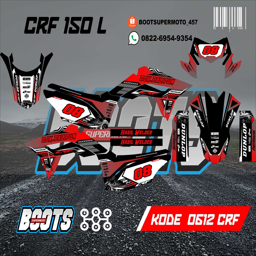 stiker setiker sticker Decal Dcal crf 150-l full body gratis laminasi glossy atau doff bisa request 