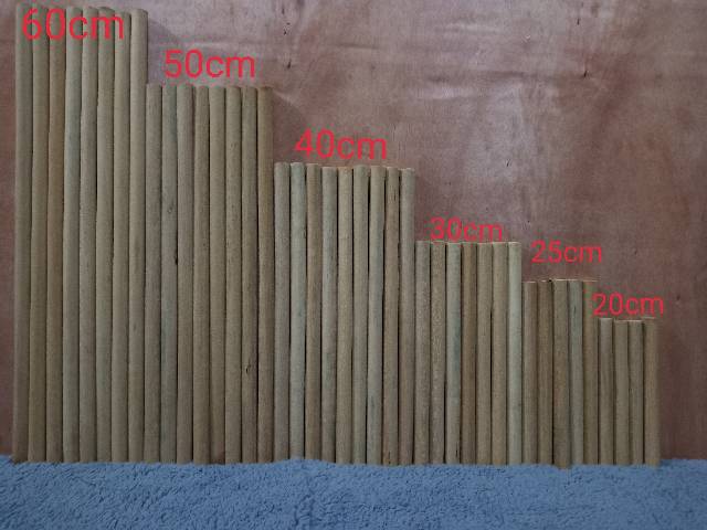 Kayu dowel  diameter 1,2cm dan 2cm size 20-60cm