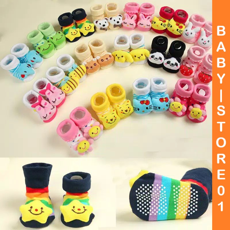 BABY STORE01 - KKE PREWALKER 3D SEPATU KAOS KAKI BAYI KARAKTER LUCU UMUR 0-12 BULAN