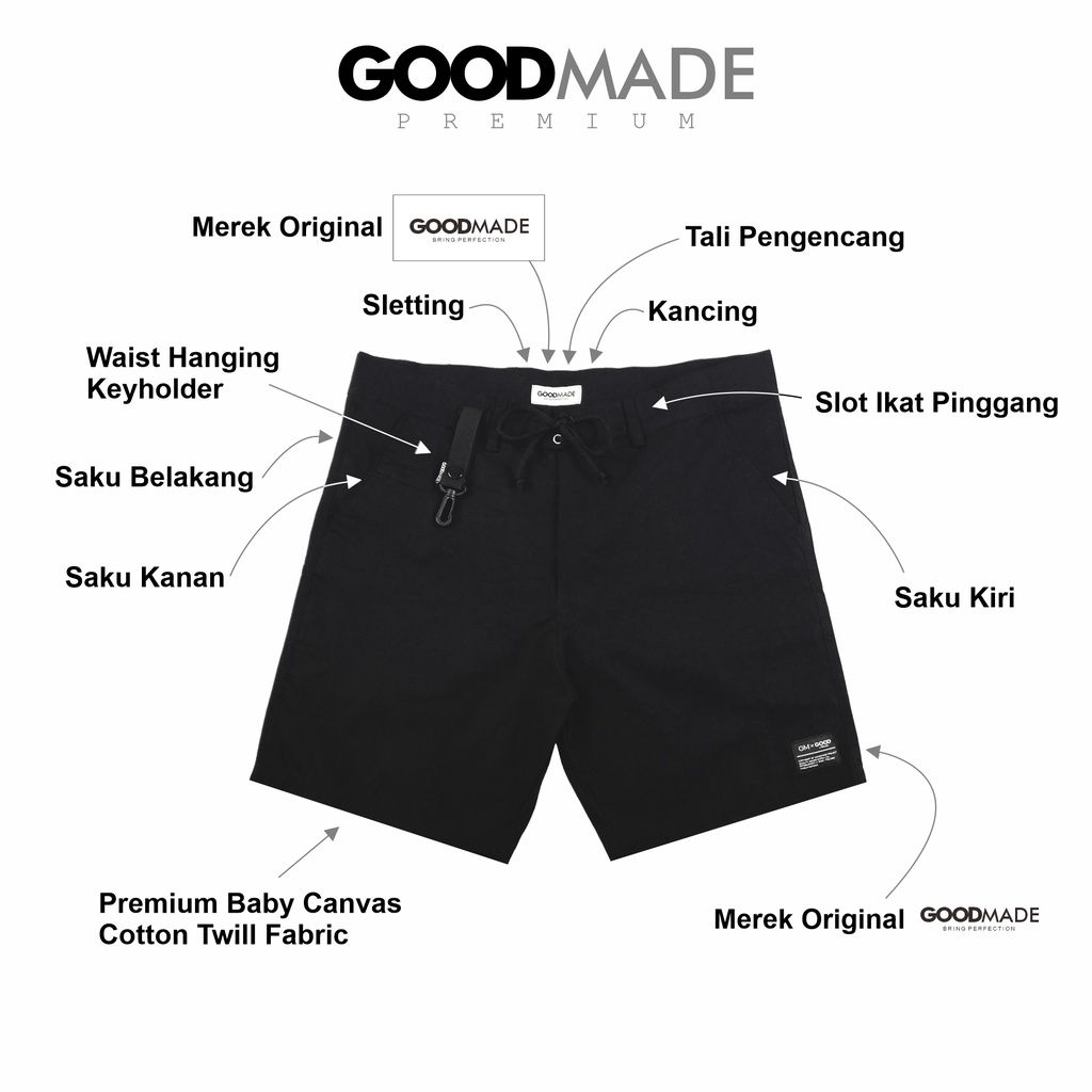 GOOD MADE - Short &quot;VENOM&quot; Black | Celana Pendek Pria | Celana Pendek Laki Laki Dewasa | Premium | COD