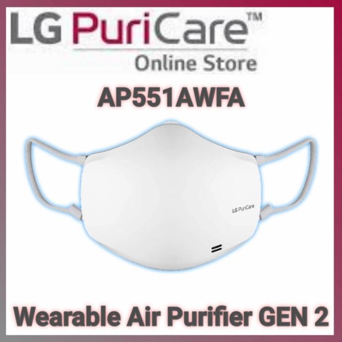 LG Puricare Wearable Air Purifier Gen 2 Masker LG Gen 2 Hepa - White