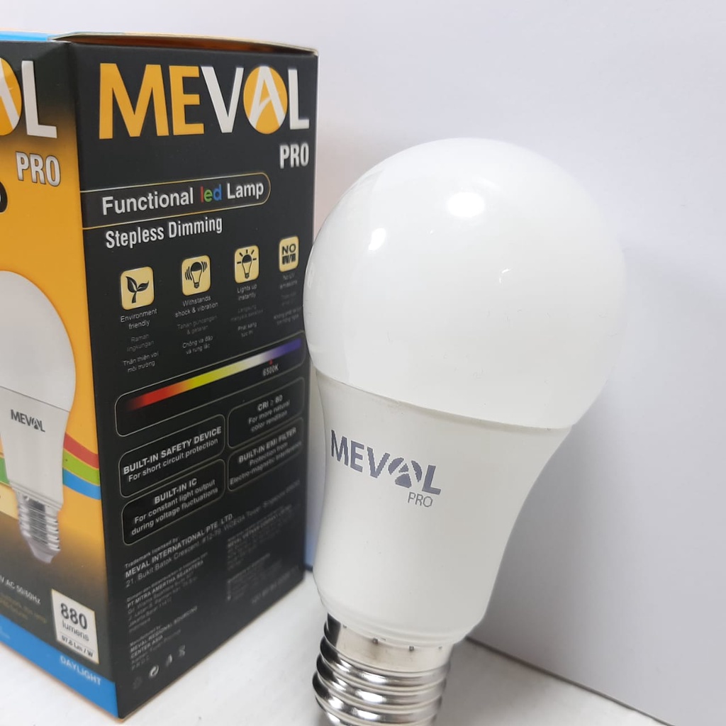 Bohlam Lampu Dimmer LED Stepless Dimming 9W - Putih MEVAL 9 Watt