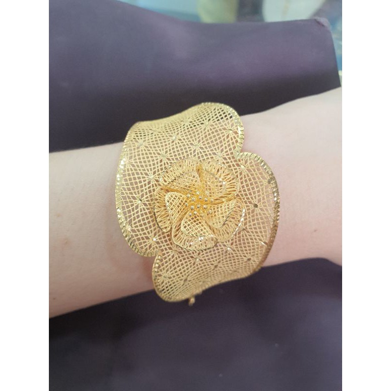 Gelang emas asli kadar 875 dubai style , gelang india