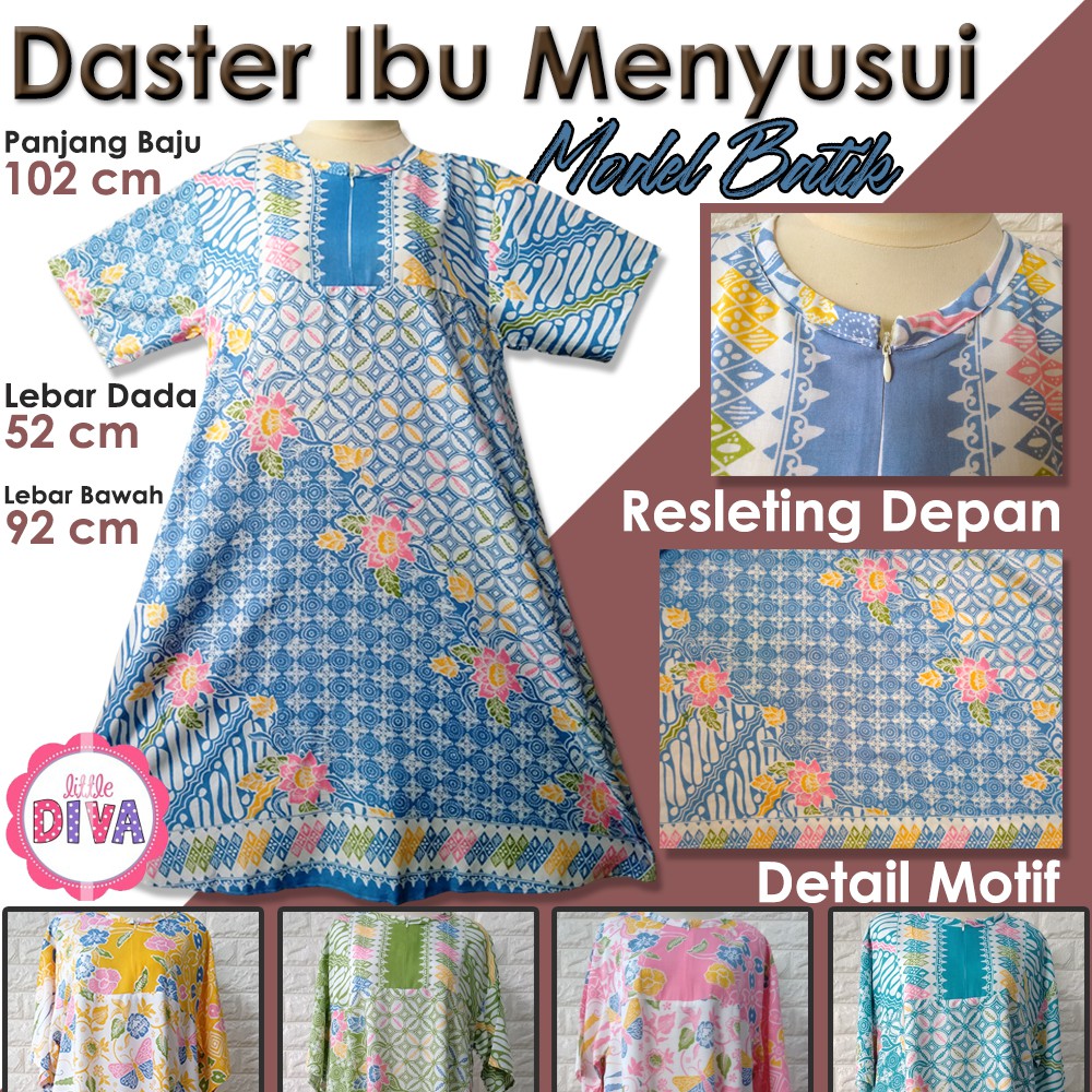 DASTER IBU MENYUSUI MOTIF BATIK - Batik Bunga &amp; Batik Butterfly