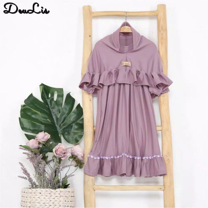 Baju Muslim Anak Nasya Kids Gamis Anak Perempuan Murah 4-7 Th Lavender M Ramadhan Promo Premium Syar