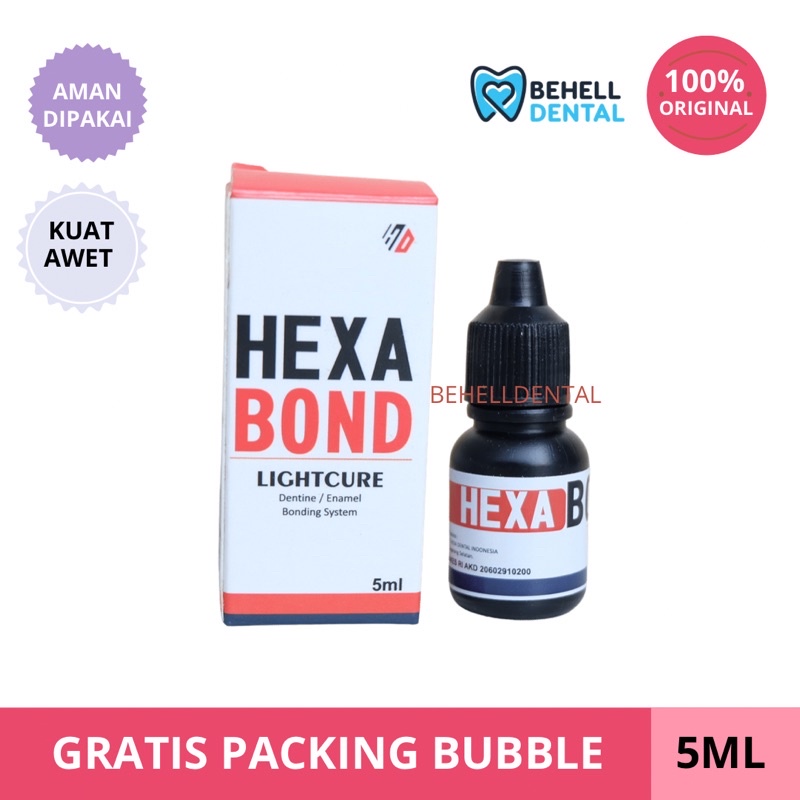 ORI | HEXABOND BONDING RESIN 5Ml / Hexa Bond Cairan Primer Lem Behel Laser / Liquid Campuran Lem Behel Gigi Step 2 / Dental Minyak Hexadent Bonding LC Original