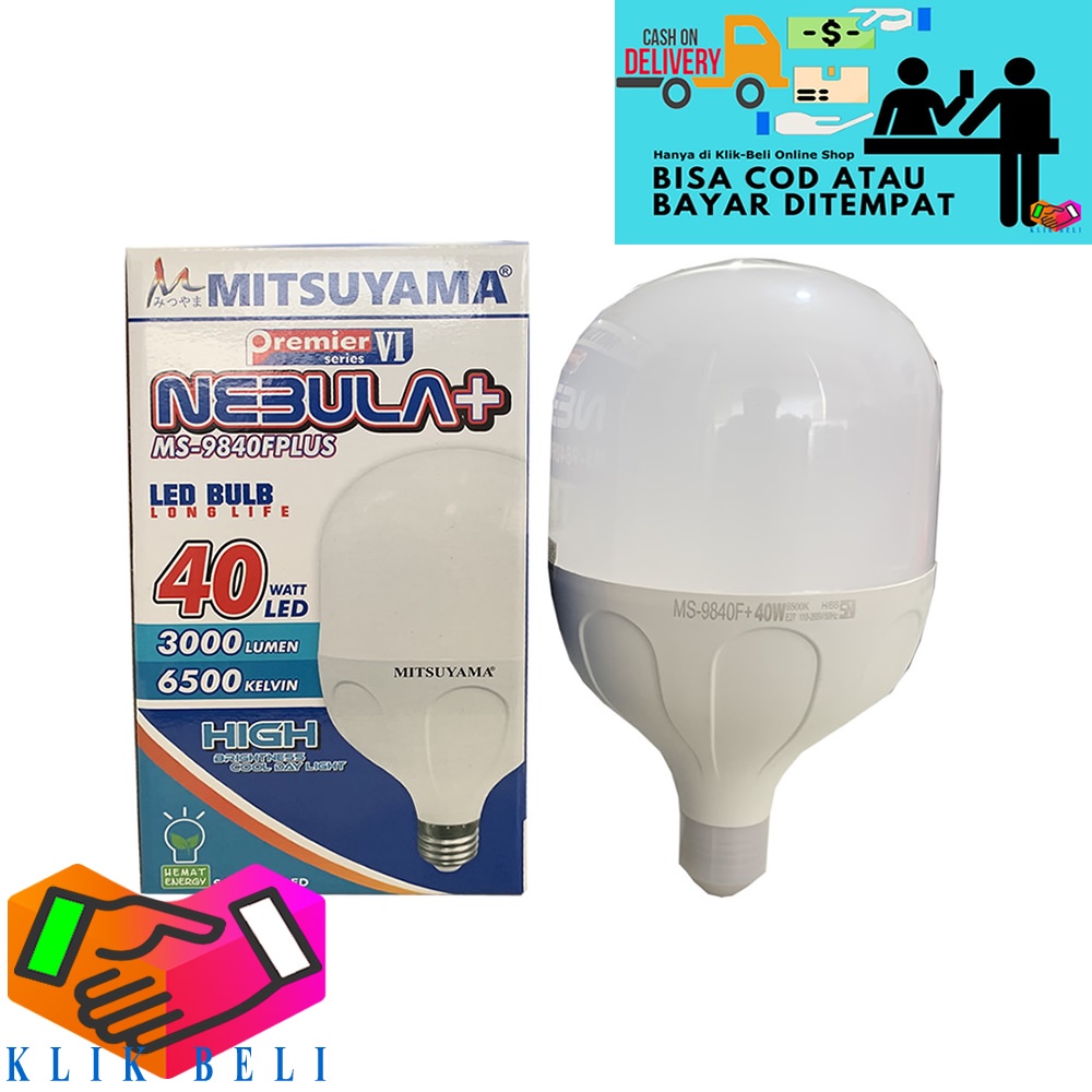 Bohlam Nebula+ Series LED Premier VI Plus Mitsuyama Lampu Bulb Cahaya Putih 5W / 10W / 15W / 20W / 30W / 40W / 50W