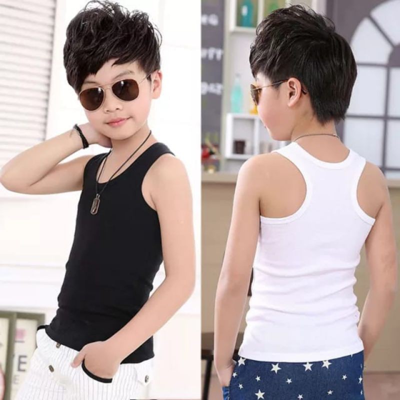 Kaos Singlet Polos Anak Usia 2-10th Singlet Anak Anak Unisex Cowok/Cewek