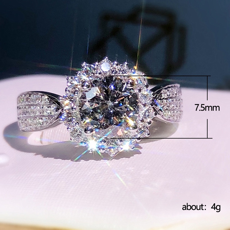 Bisa Cod Fashion Korea Cincin Zirkon Mikro Hias Gypsophila Yang Indah Aksesoris Cincin Kawin  incin Perak Sterling 925 Cincin Wanita Hadiah Terbaik 1730C1