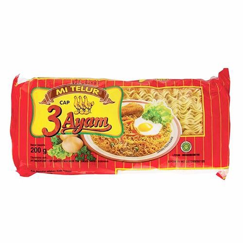 

3 AYAM MIE TELOR MERAH UKURAN 200GR