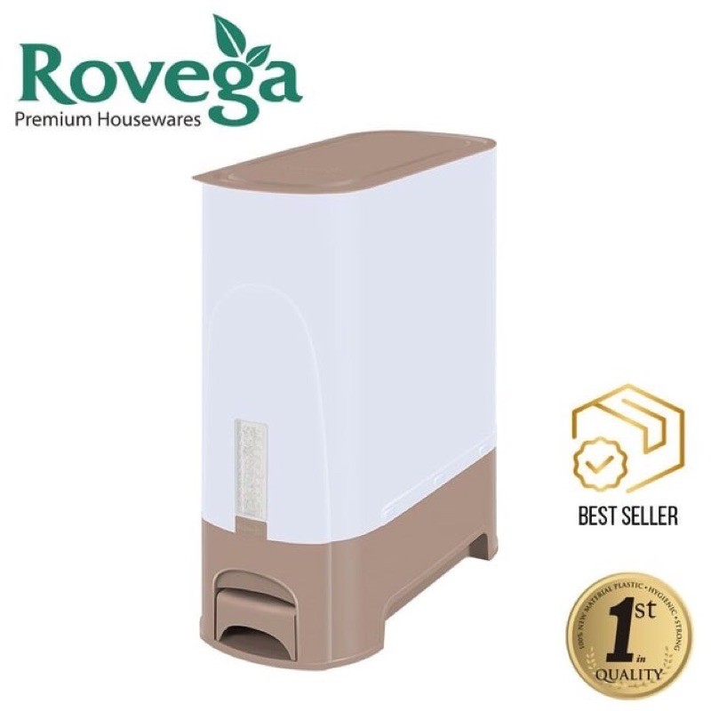 Rovega Rice Wise 15 Kg /5 kgDispenser Container Kotak Box Tempat Beras Penyimpanan