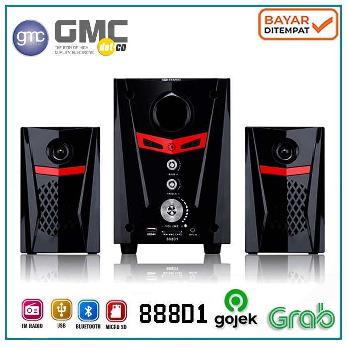 GMC Speaker Aktif Bluetooth Gmc 888D1 BT Speaker multimedia Suara Big Bas