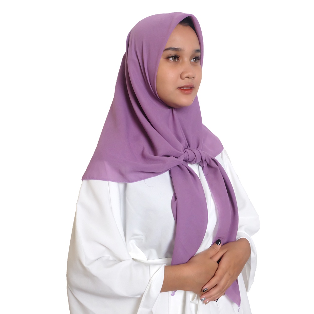 Maula Hijab - Kerudung Segi Empat Bella Square Jilbab Segiempat Paris Polos Premium-Taro
