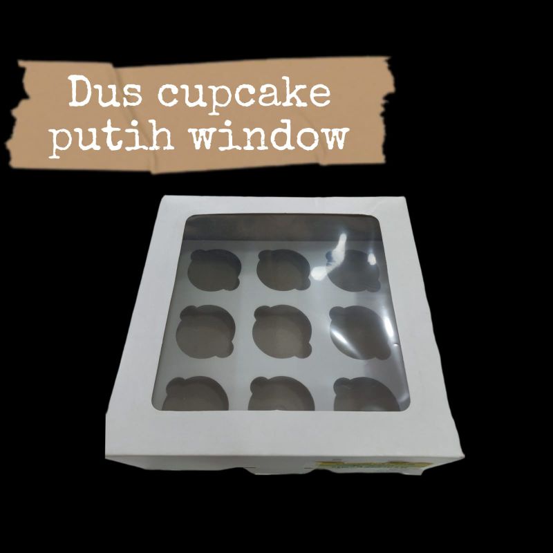 

DUS CUPCAKE PUTIH WINDOW 9 LUBANG 25X25X9CM