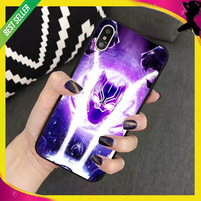 PREMIUM CASE CASING GLASS MOTIF BLACK PANTHER FOR VIVO S1 PRO