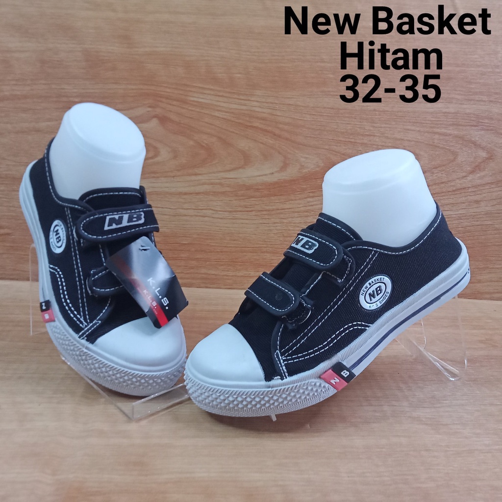 (COD) Sepatu Sekolah All Star Sneaker Pendek Perekat Anak Pria Wanita NB KLS