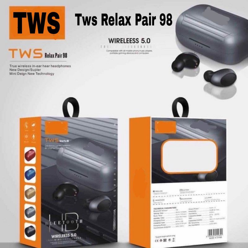 Headset Bluetooth TWS Relax Pair 98 Wireless Earphone