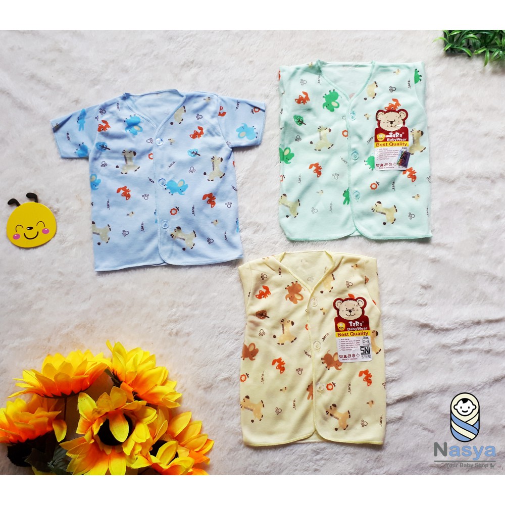 [B-011b] Baju Bayi Lengan Pendek New Born - TARA SNI (ISI 3)