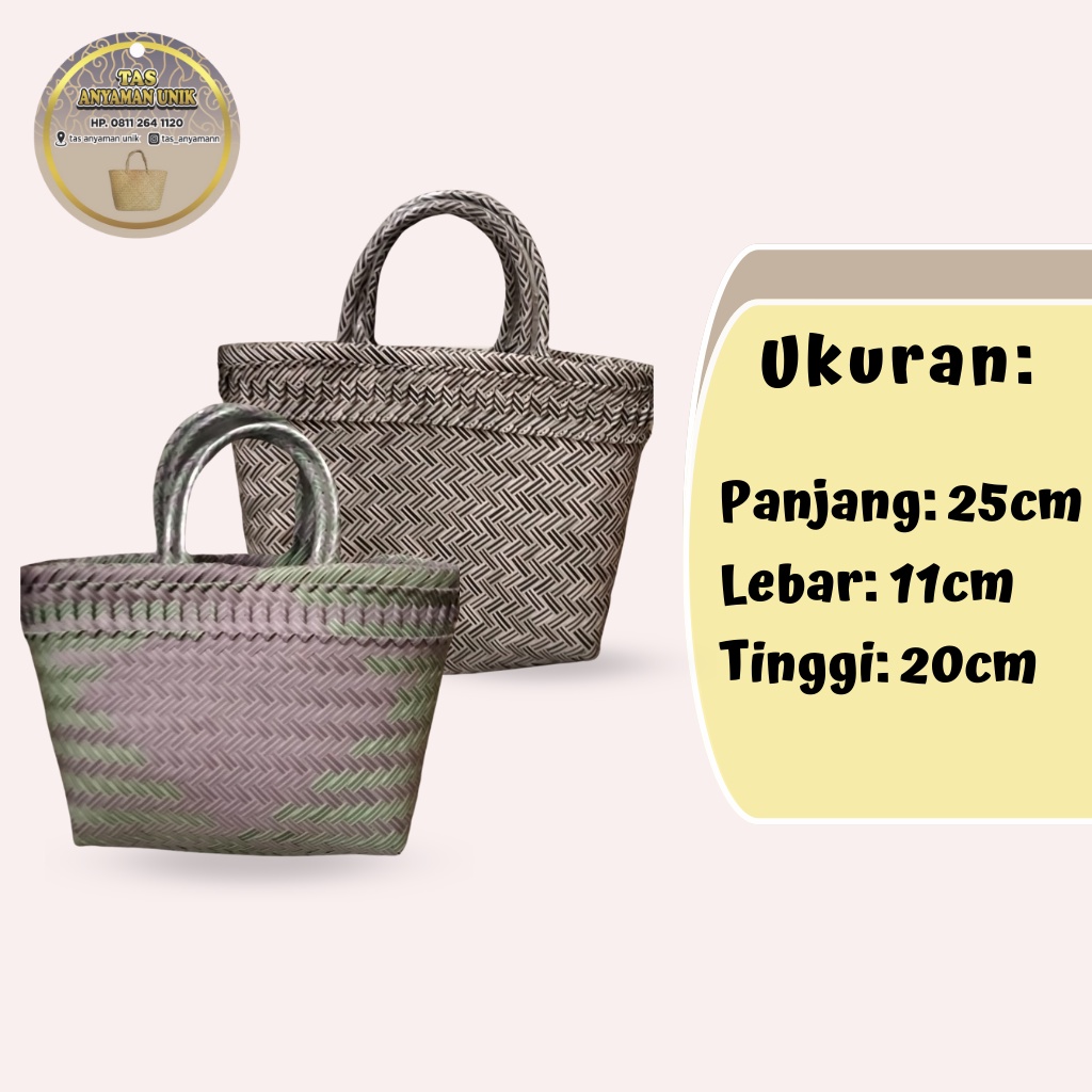 Tas Lurik Magelangan Warna Random size S/ Tas Lurik Kecil/ Tas Lurik Polos/ Tas Belanja Pasar/ Tas A