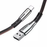 kabel data usb Vivan BTK-C type-c 3A fast data sync 1M black+brown original