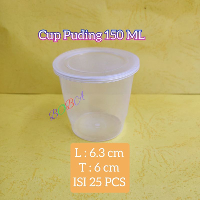 Cup Puding Bening 150ml/Cup Merpati 150ml/Cup Saos 150ml/Cup Es Batu