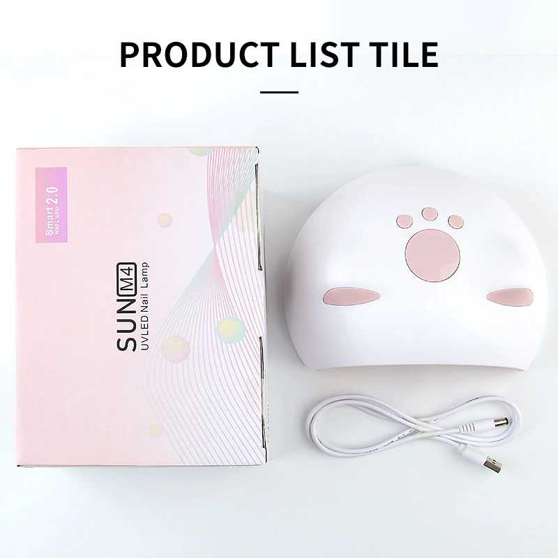 SUN Pengering Kutek Kuku UV LED Nail Dryer 60W Cepat Kering Daya Besar Nail Lamp 60W UV LED Lamp Nail Dryer Portable USB Cat Lamp Suitable For All Gel Drying Varnish Nail Polish Lamp Manicure Tools Nail Lamp 60W UV LED Lamp Nail Dryer Portable USB Cat