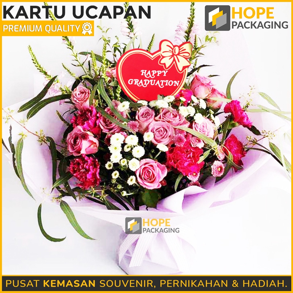 (5 pcs ) Kartu Ucapan Fansy Love Bunga Bentuk Kotak dan Love