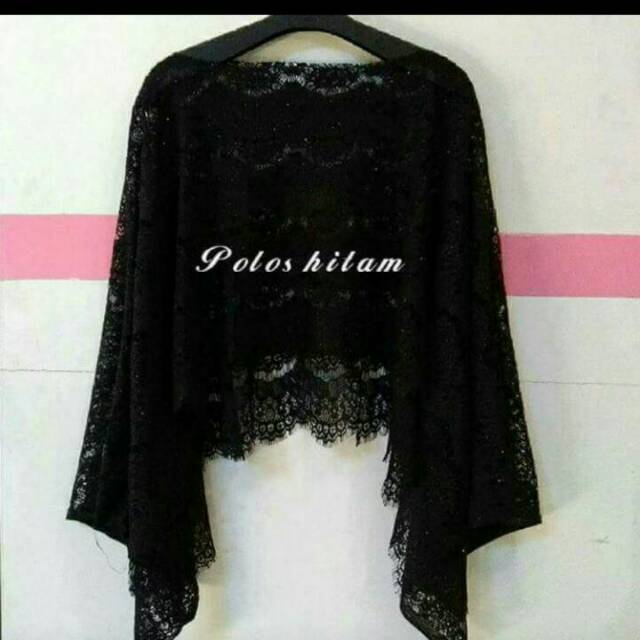 New atasan kebaya Brukat skrap hitam polos