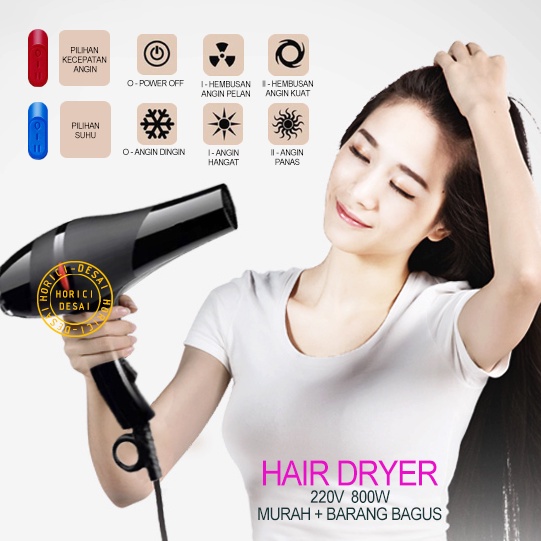 Hair dryer 800W Hair dryer asli untuk toko tukang cukur 800W Pengering Rambut Termurah Daya tinggi