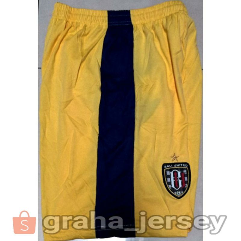 Celana Bola Bali United FC 2019 GK Kiper Kuning Home Gold Emas Liga 1 Terbaru Lokal