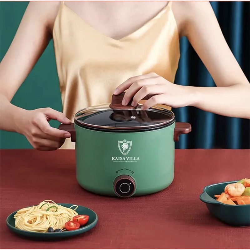 Panci Listrik Panci Elektrik Lapisan Keramik Anti-lengket Electric Pot Portable Wajan Frying Pan Electric Cooking Pot Hot Pot / FOOD STEAMER 3 LAYERS