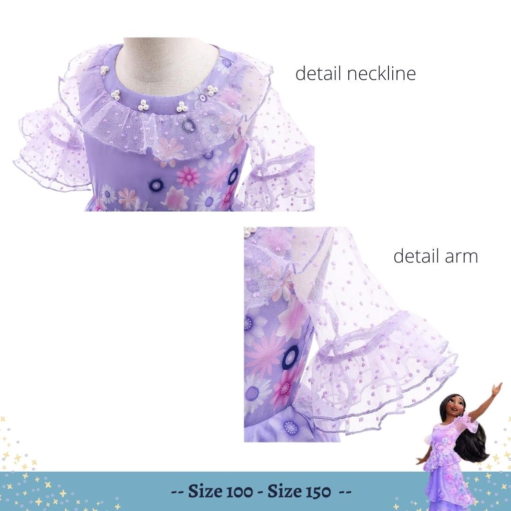 [Brandedbaby] 3T-9T DRESS ENCANTO MIRABEL DAN ISABELA KOSTUM ANAK PEREMPUAN IMPORT