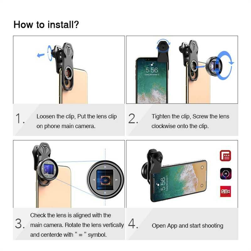 APEXEL Lensa Kamera Smartphone Wide Angle Anamorphic 1.33X APL