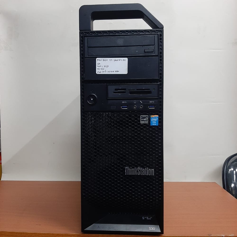 PC CPU KOMPUTER SERVER TOWER thinkstation S30/xeon E5-2620 -3.60ghz/16gb/1TB/dvd rw/vga NVIDIA FOR SERVER KANTOR/SEKOLAHAN/TOKO/SERVER PULSA