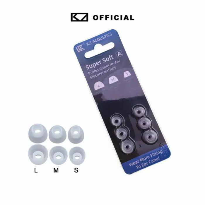 KZ Eartips SIlicone Super Soft White 3 Pasang KZ White Eartips Eartips KZ Karet Earphone Karet telinga for KZ EDX Pro CCA CRA TRN Mt1 Pro QKZ AK6 Pro KZ ZEX Pro KZ ZSN Pro X KZ Dq6 KZ ZS3 ZSa ZS5 ZS6 AZ09 PRO