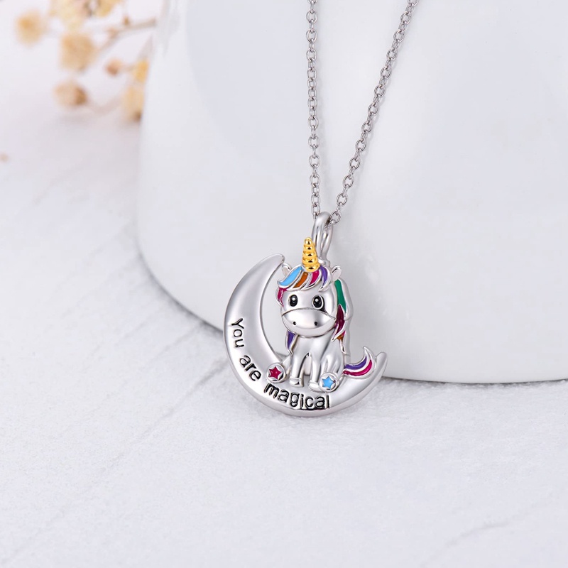 Kalung Rantai Dengan Liontin Unicorn Untuk Wanita