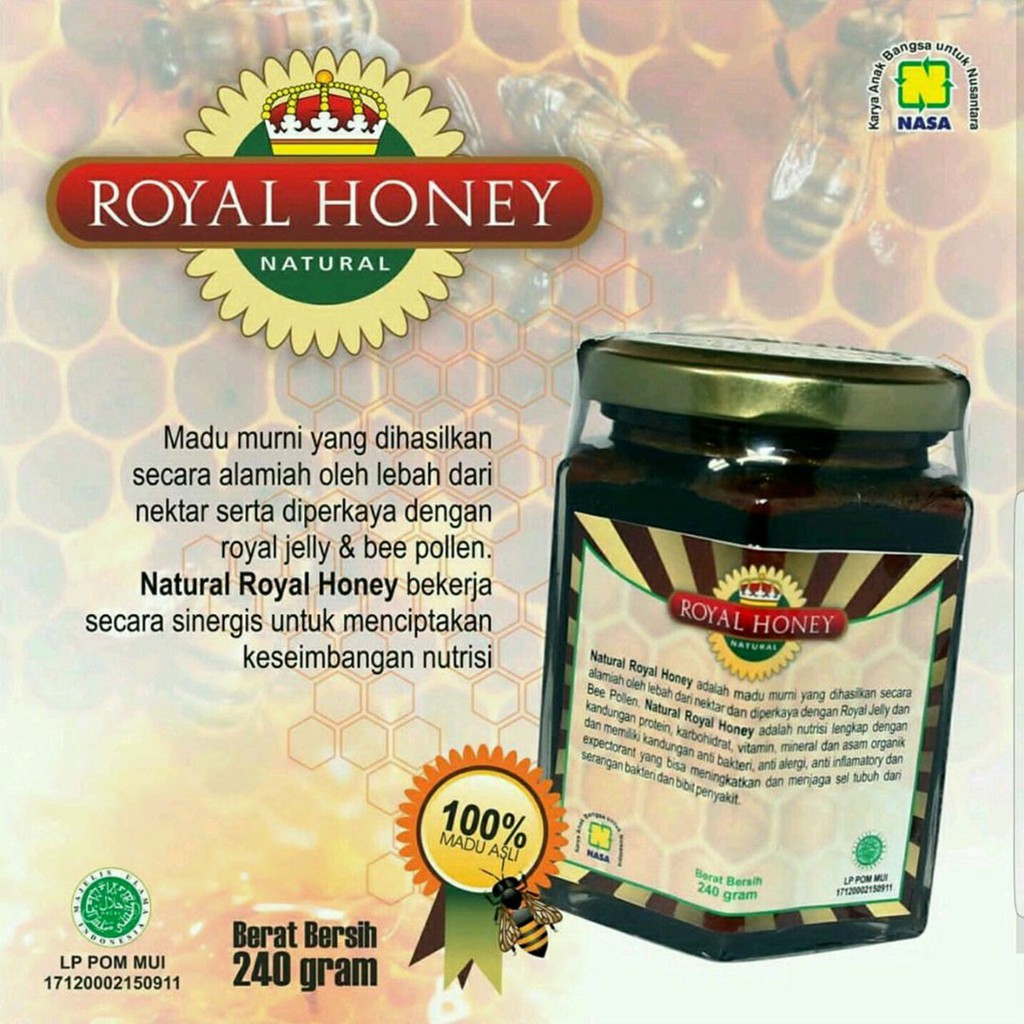 

NATURAL ROYAL HONEY MADU KESEHATAN ASLI / NATURAL ROYAL HONEY NASA MADU PENYUBUR 100% 250 GR