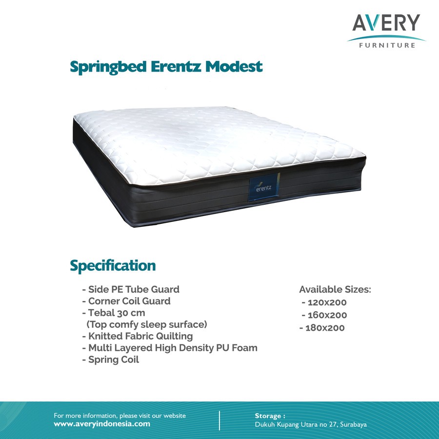 Avery - Spring Bed Erentz Modest Series Ukuran.120,160,180x200