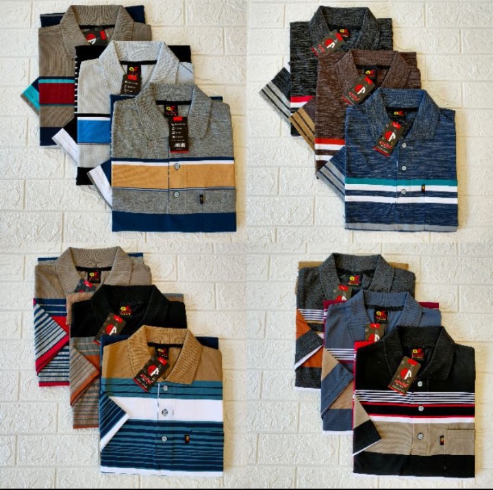 Kaos Batik Pria Cap Batangan Catton Hd 30s - Kerah Dan Saku - Khas Canting - Premium