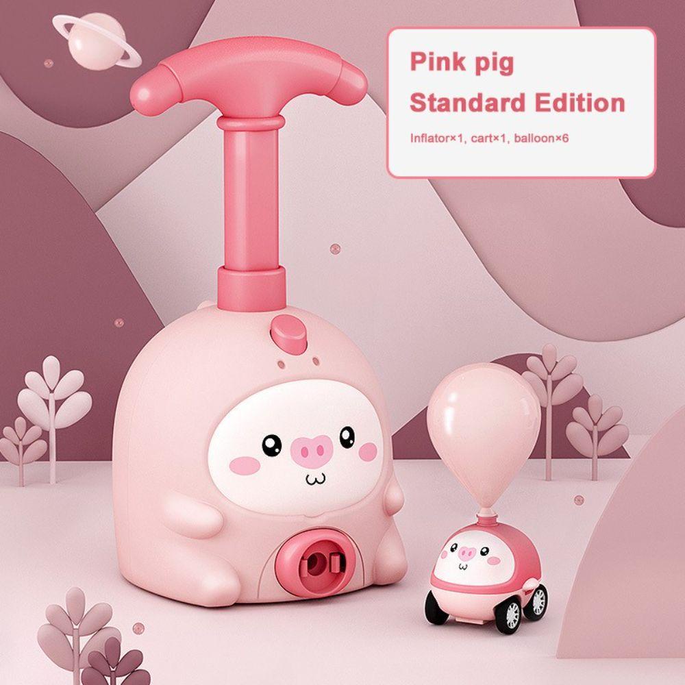 [Elegan] Mainan Anak Hadiah 3warna Baby Piggy Launching Mobil Bertenaga Balon Fisika