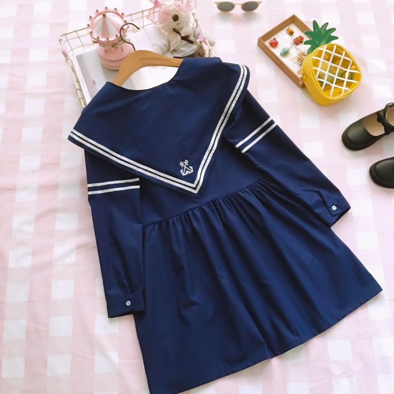 MR-61 sailor seifuku dress uniform seragam sekolah putih navy summer baju import jepang korea