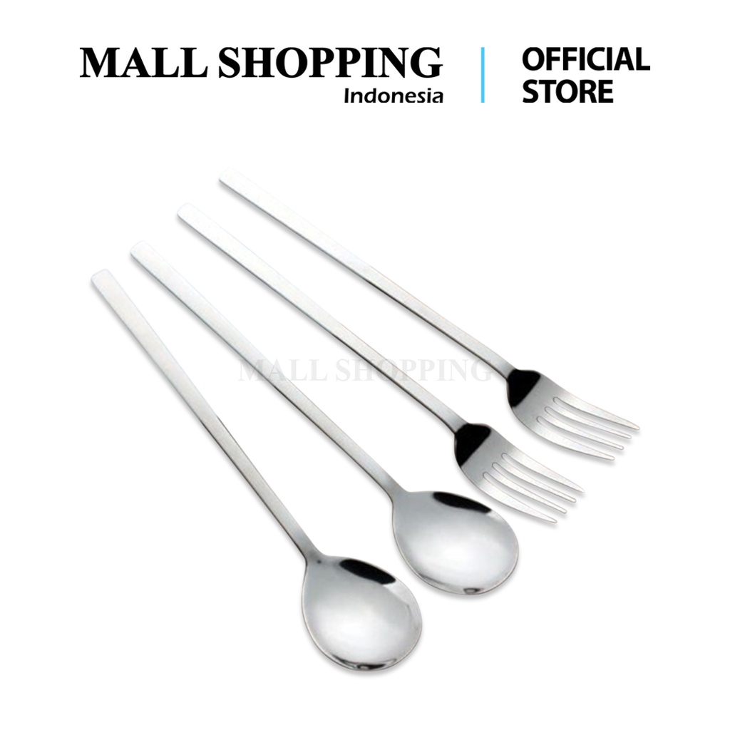 (COD Sendok Garpu Korea Alat Makan Korean Spoon Fork Set Stainless MALL SHOPPING