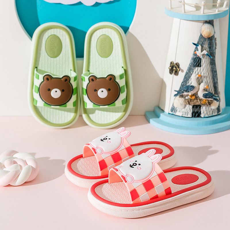 [littlecrab] Sandal Anak Brown Kelinci Kids Sandal High Quality Biru Hijau Pink Beruang Rabbit Sandal Selop Berkualitas Sandal Selop Anak Motif Lucu Unik Soft Color Kid Shoes Anti Slip Korean Style