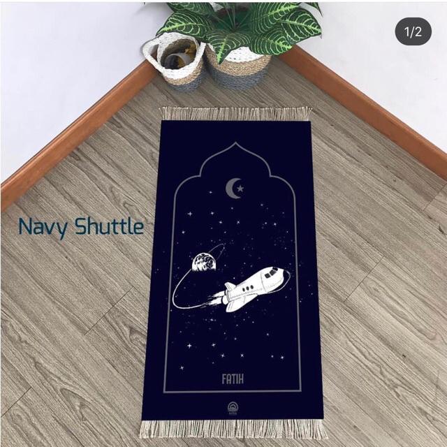 SAJADAH ANAK / sajadah anak custom nama / sajadah travel  / sajadah PRINTING / “Shuttle”-NAVY