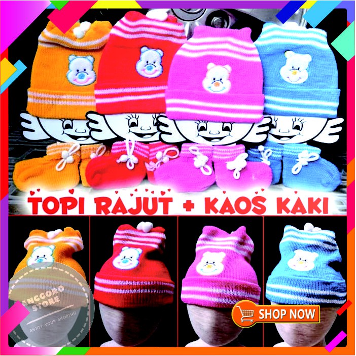 Topi Rajut Bayi | Kupluk | Rajut | Topi Bayi | Kaos Kaki Bayi | Newborn-Fashion Bayi Cewek Cowok