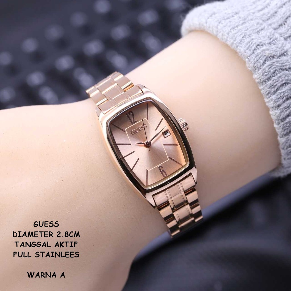 ( BISA COD ) Jam Tangan Wanita/Cewek Guess Capsul Full Stainless Tanggal Aktif