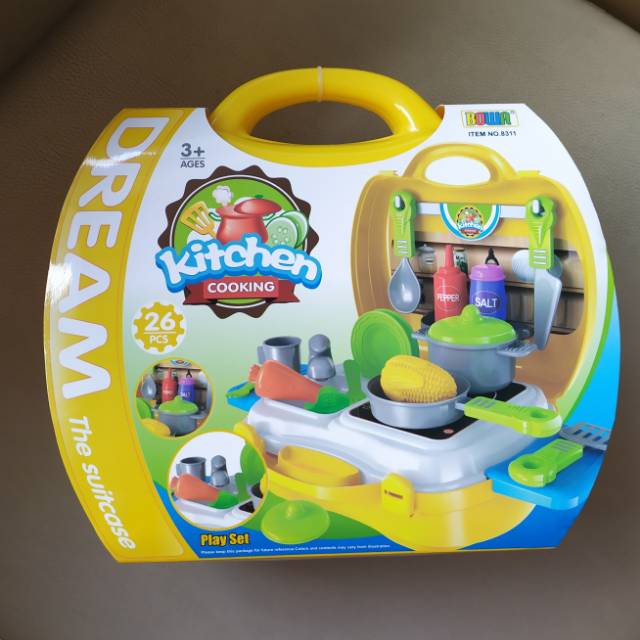 Kitchen set koper, mainan kitchen set anak, mainan anak dapur dapur an